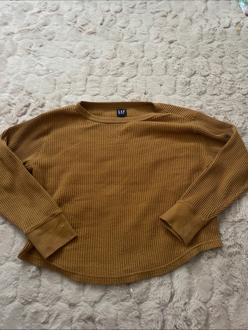 GAP Women's Waffle Knit Crew Sweater - Camel